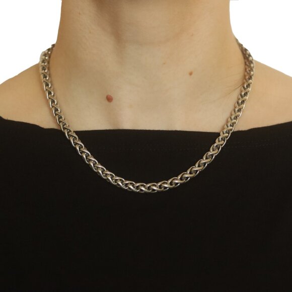 David Yurman 6mm Wheat Chain Necklace 16 3/4" - Sterling Silver 925 Yellow 14k - Picture 2 of 8